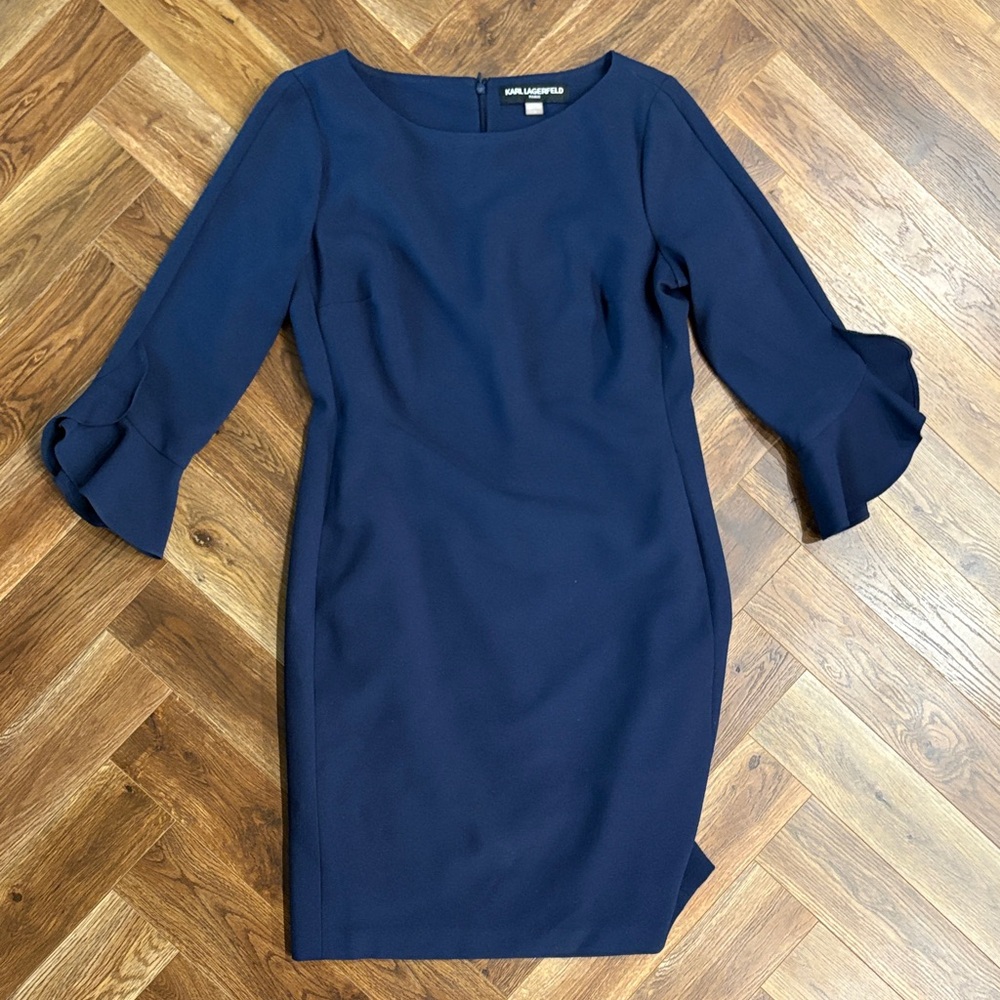 Karl Lagerfeld Navy Long Sleeve Dress